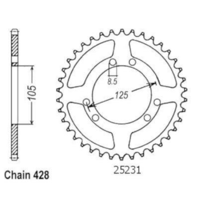 Rozeta pro Derbi - Rieju - Yamaha 25231CZ48